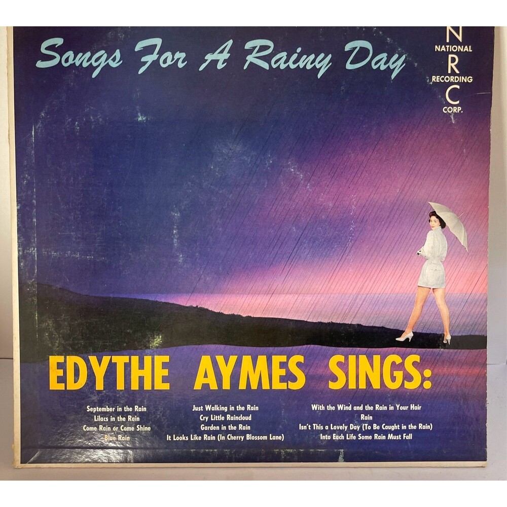 Edythe Aymes Lp Songs For A Rainy Day On Nrc - Vg+ / Vg